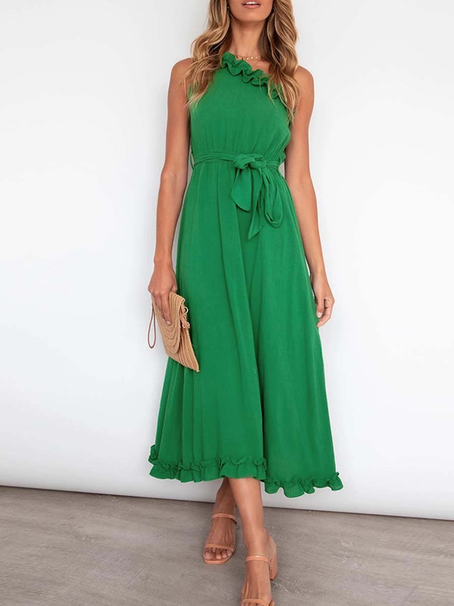 Ruffle One-Shoulder Dress