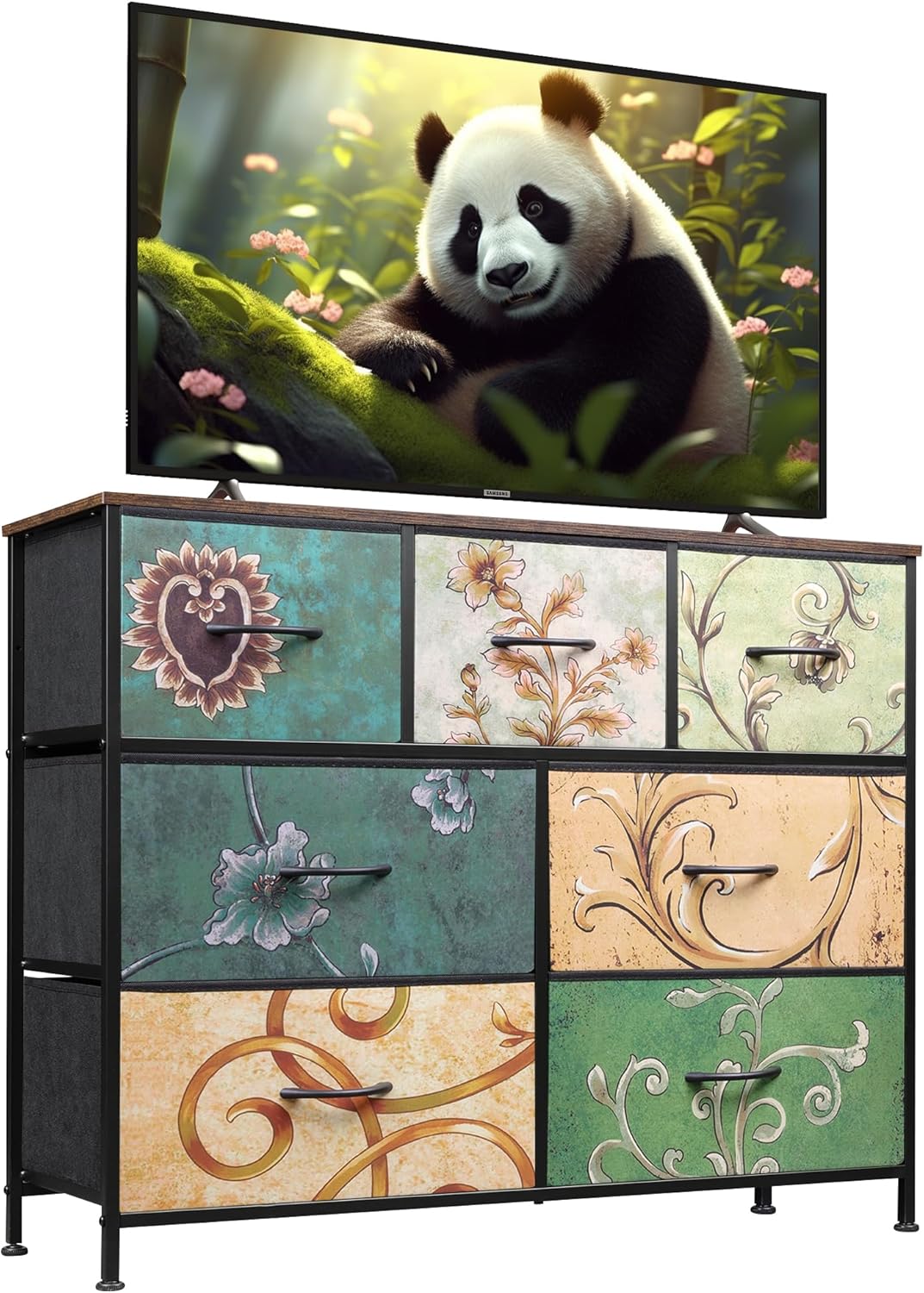 WLIVE 7 Drawer Dresser TV Stand, Dressers for Bedroom, Fabric Storage Tower