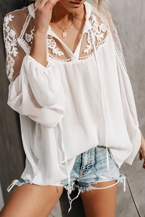 Sweet Love Floral Embroidery Shirt - 3 Colors