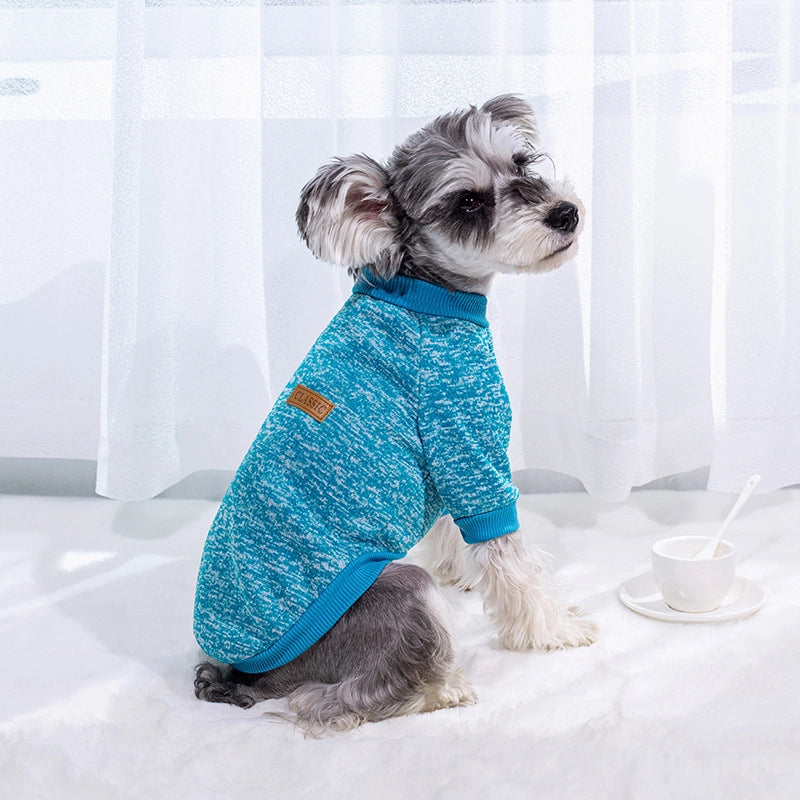 Dog Cat Pet Autumn And Winter Fleece-lined Two-legged Color Warm Sweater Wool Teddy Fadou Clothes Small And Medium-sized Dog