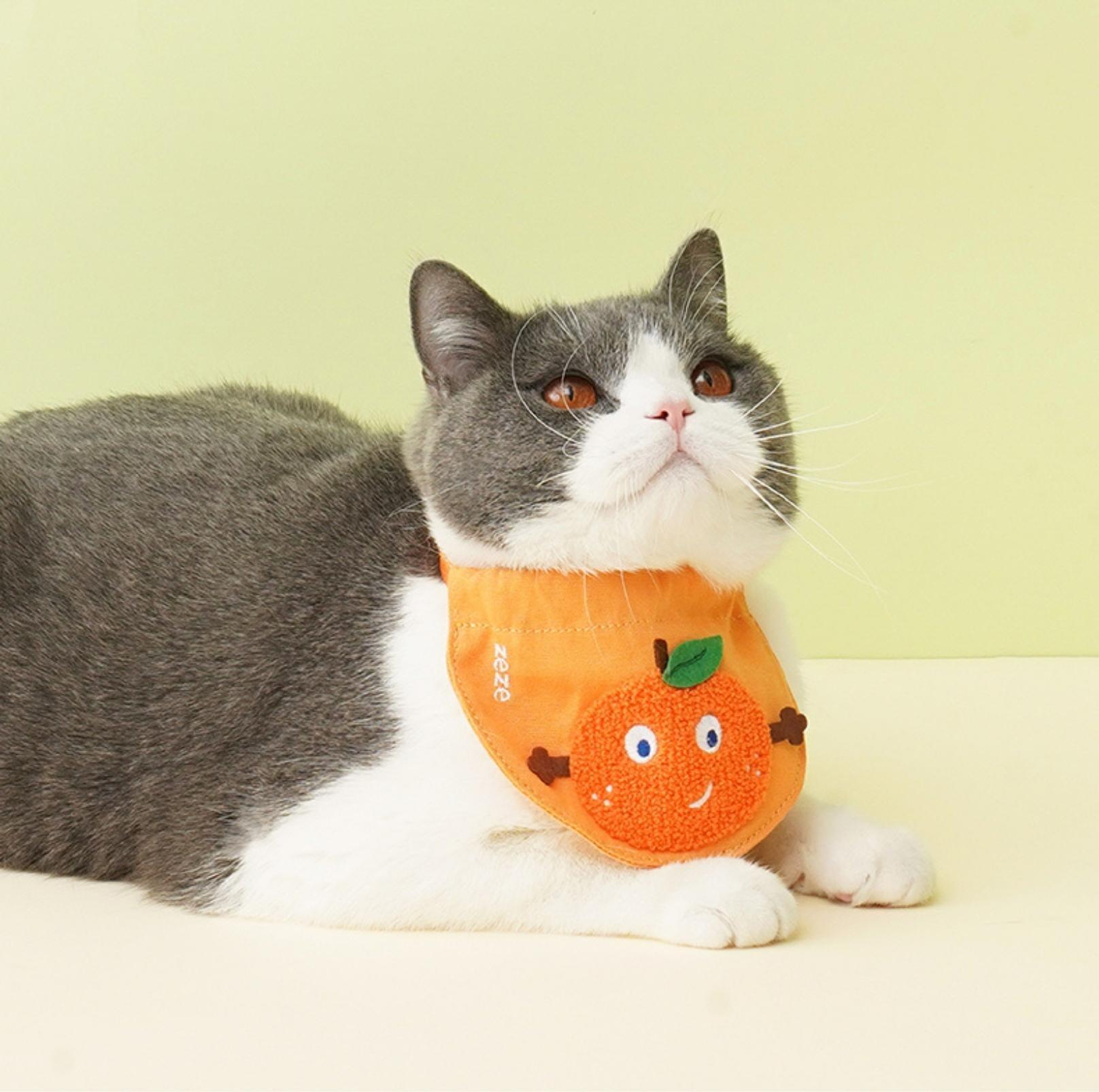 ZeZe Knitted Cartoon Fruit Pet Cat Bib