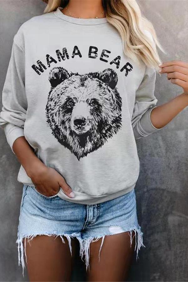 Stylish Animal Print Round Neck Sweatshirt