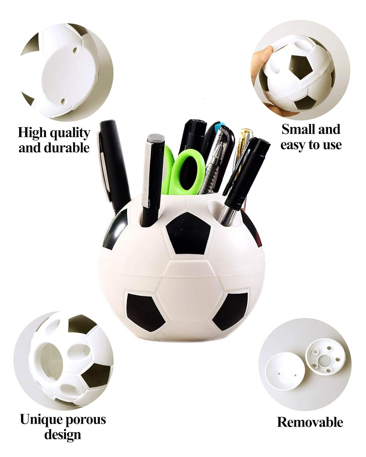 Football Shape Creative Pen Stand Holder For Home And Office