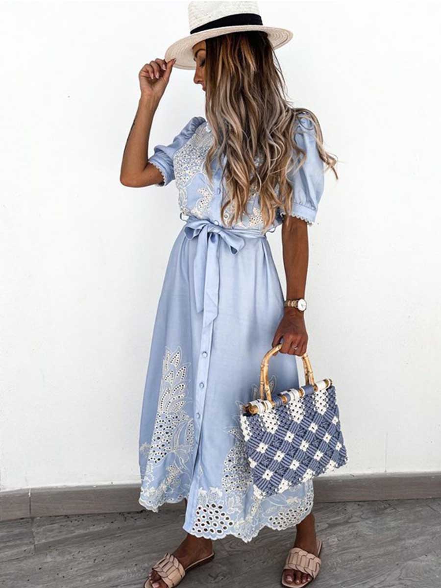 Printed Belt Tunic Dress