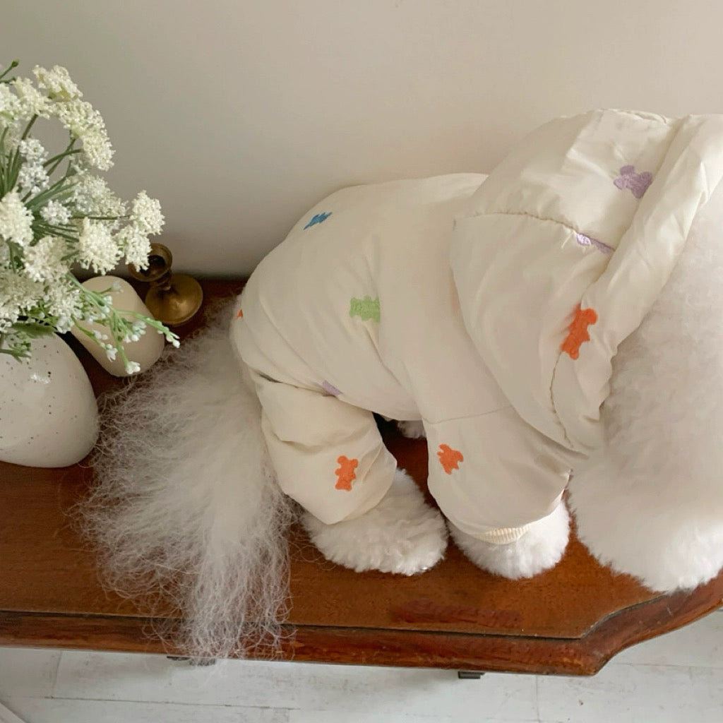 Colorful Bear Printed Dog Jumpsuits Jacket