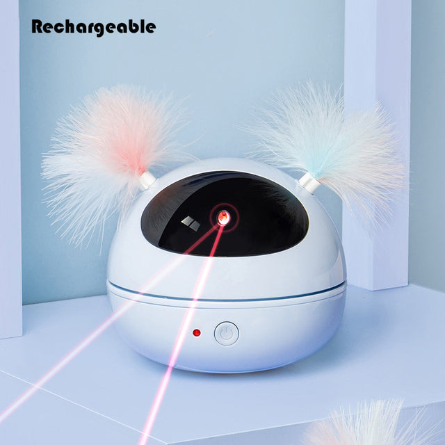 TwirlBeam Rotating Laser & Feather Cat Toy