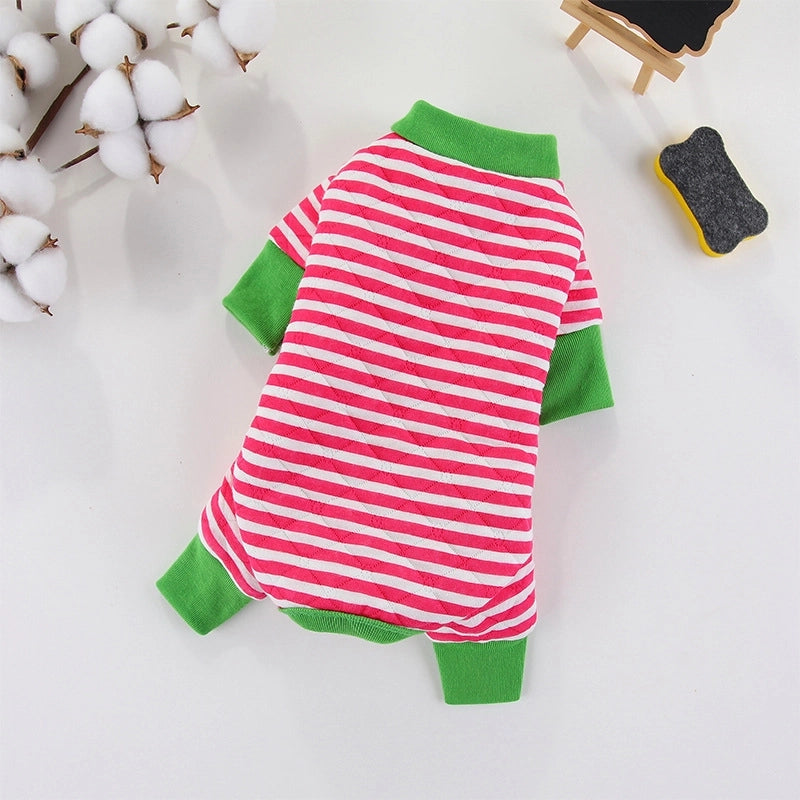 Minimalist Cotton Stripe Pet Clothing