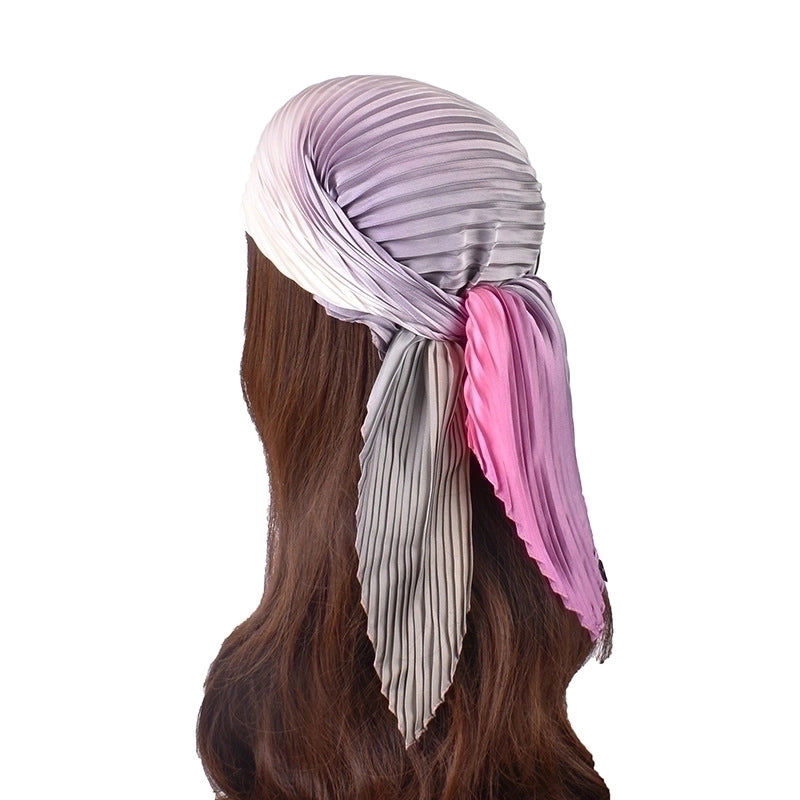 Women's Elegant Color Block Satin Silk Scarves