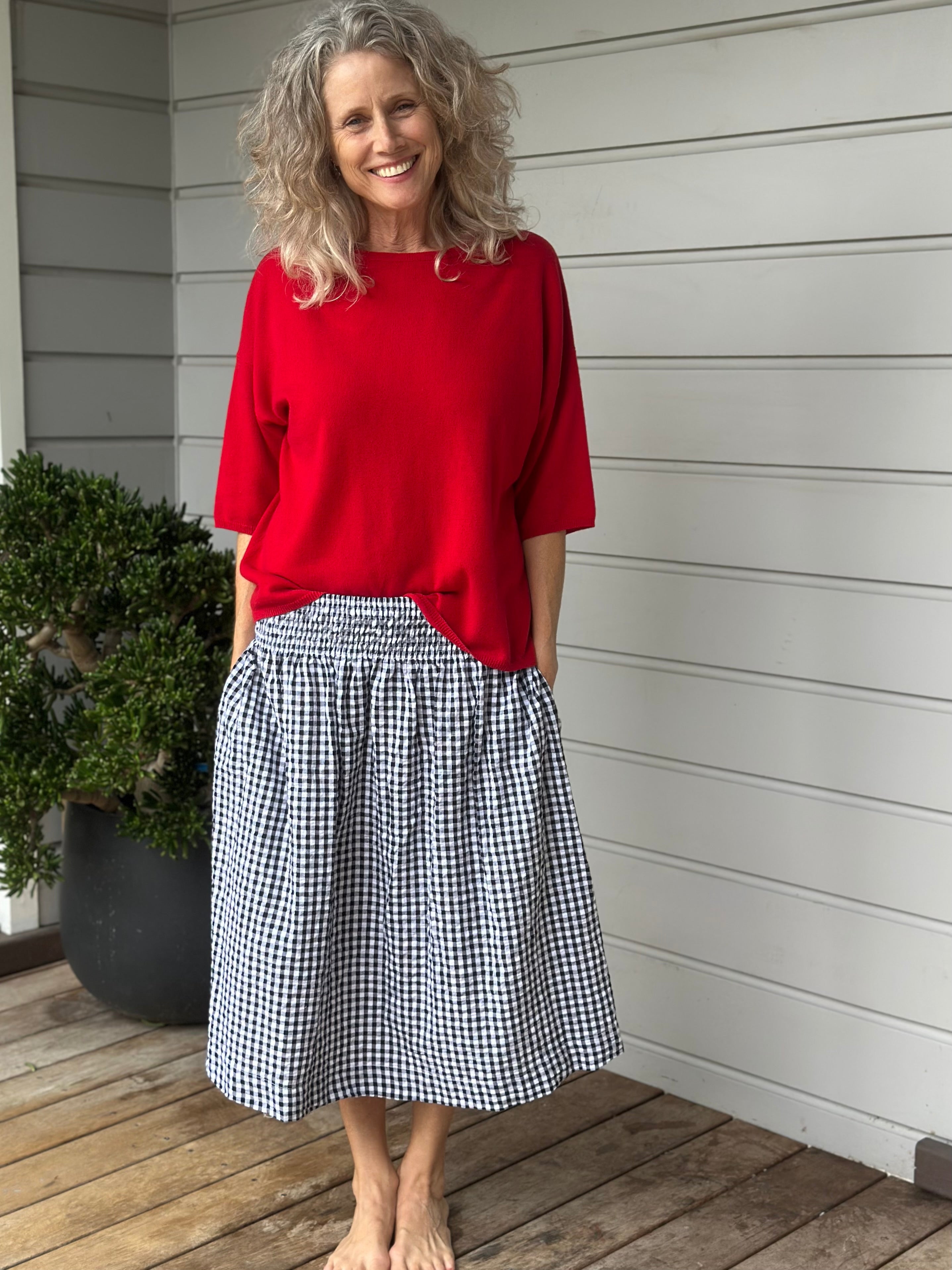 black /white gingham