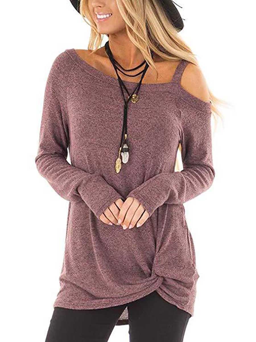 Long Sleeve Knotted Sweatshirt T-Shirt