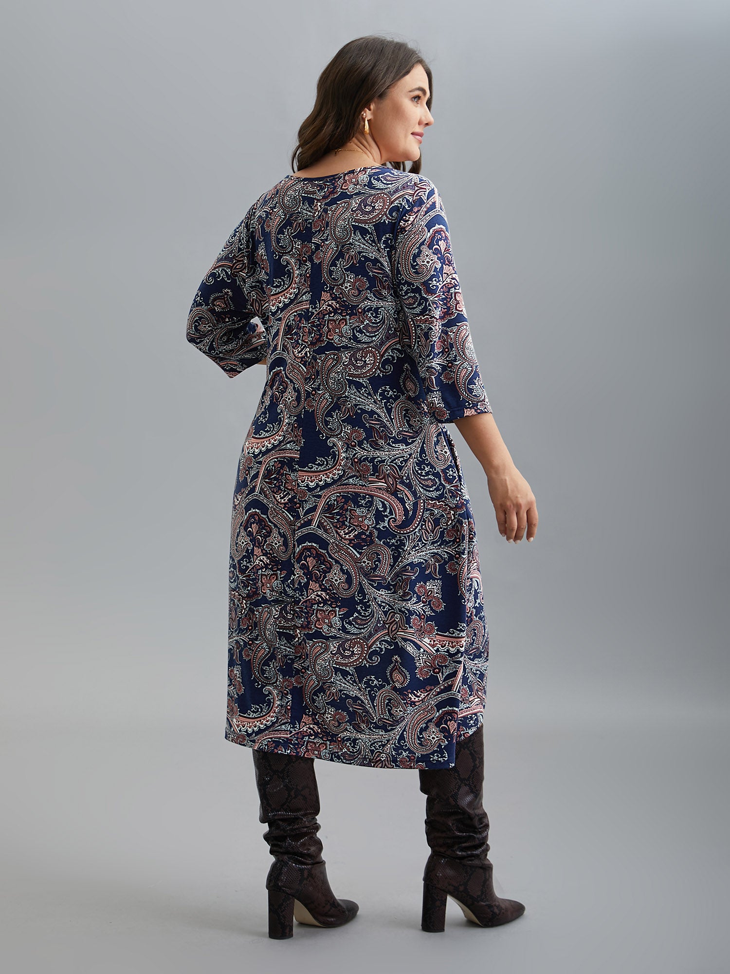 Wrap Hem Bandana Floral Dress