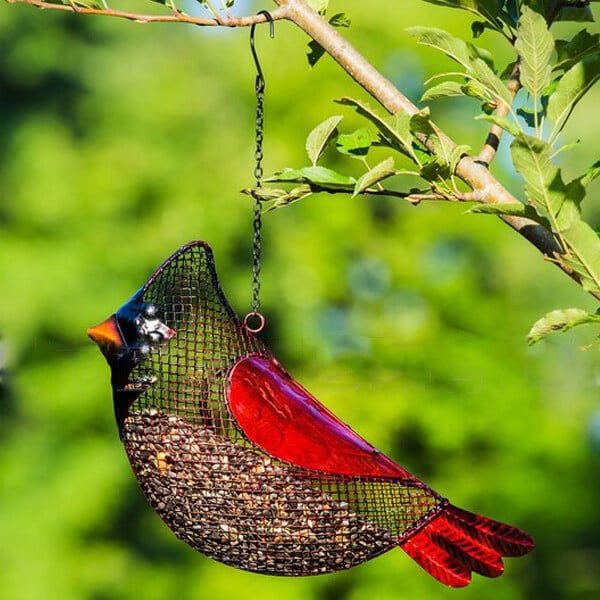 ⛄Solar Snowman Metal Mesh Bird Feeder🐦