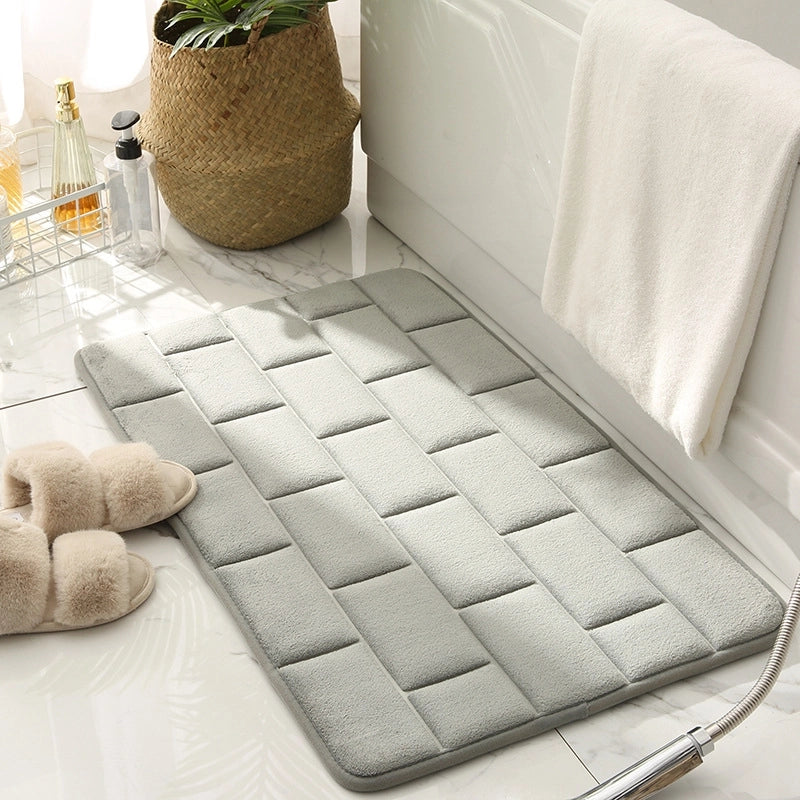 Memory Sponge Door Mat Bedroom Foot Mat Kitchen Mat Bathroom Water Absorbent Quick-drying Carpet Bathroom Non-slip Floor Mat