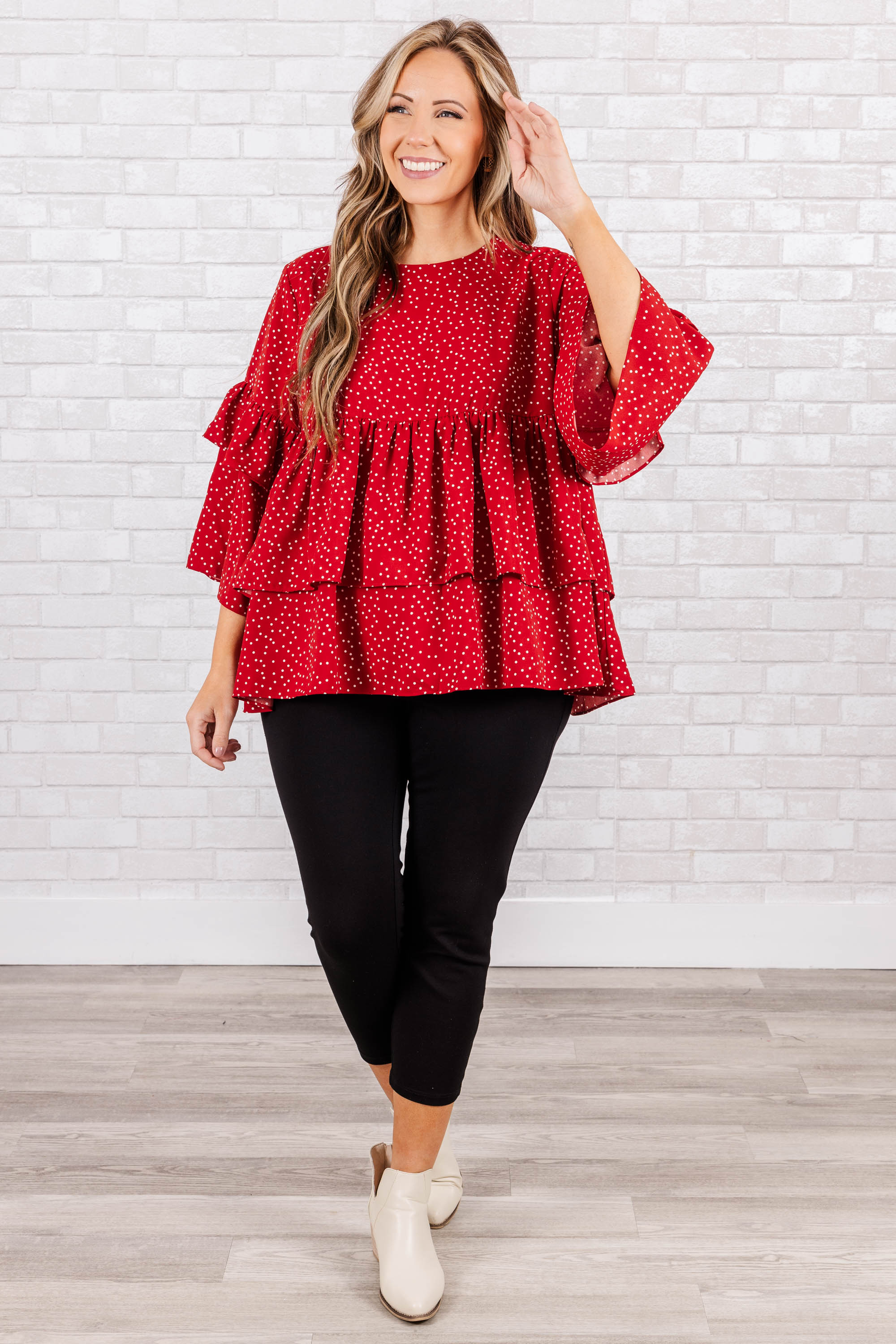 Wistfully Wonderful Top. Red