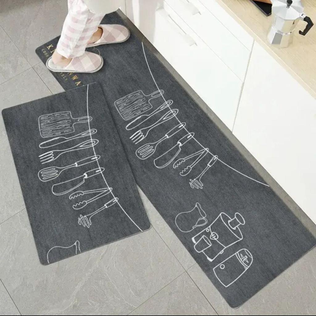 Elegant Super Absorbent Floor Mat (Pack Of Big & Small)