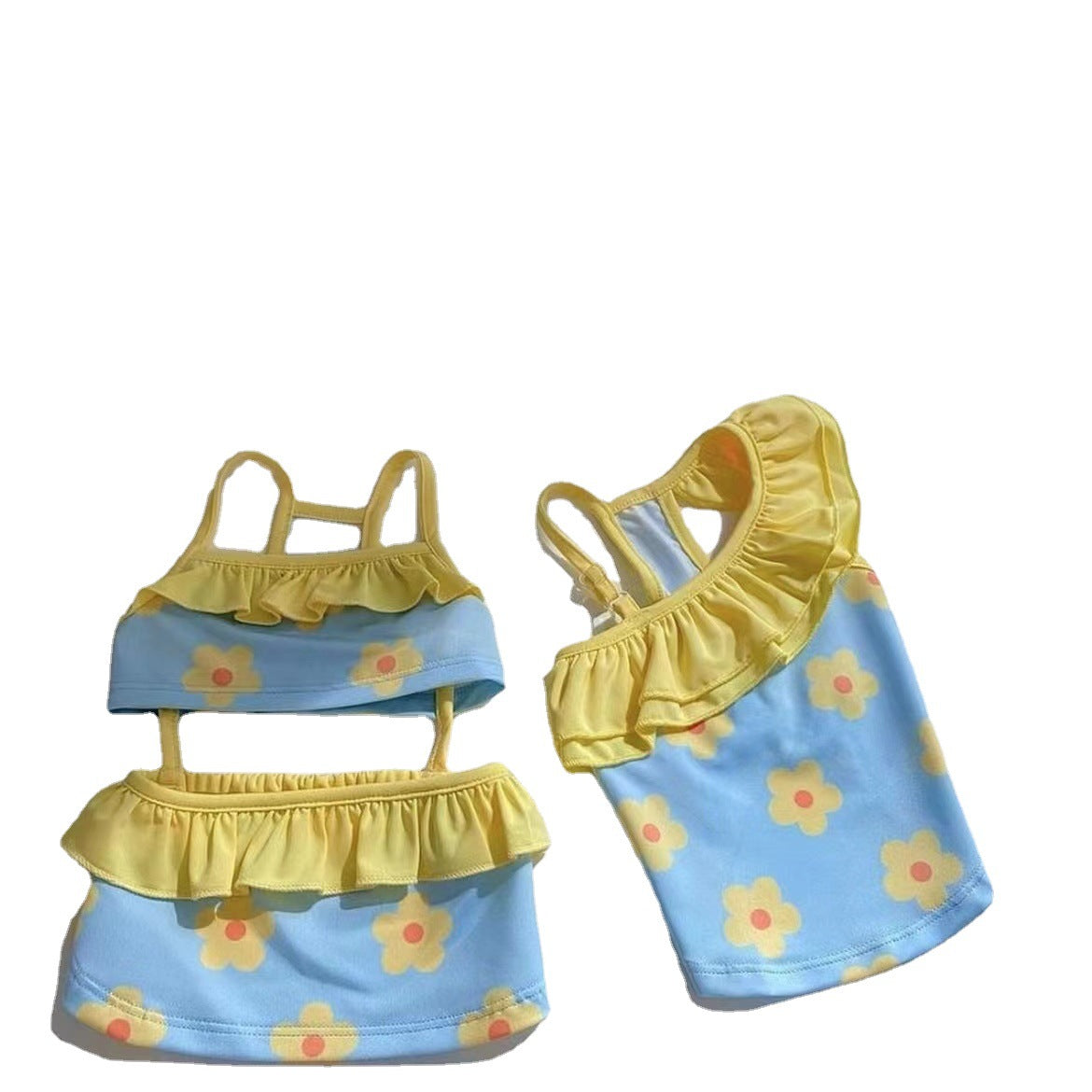 Summer Floral Dog Bikini with Hat