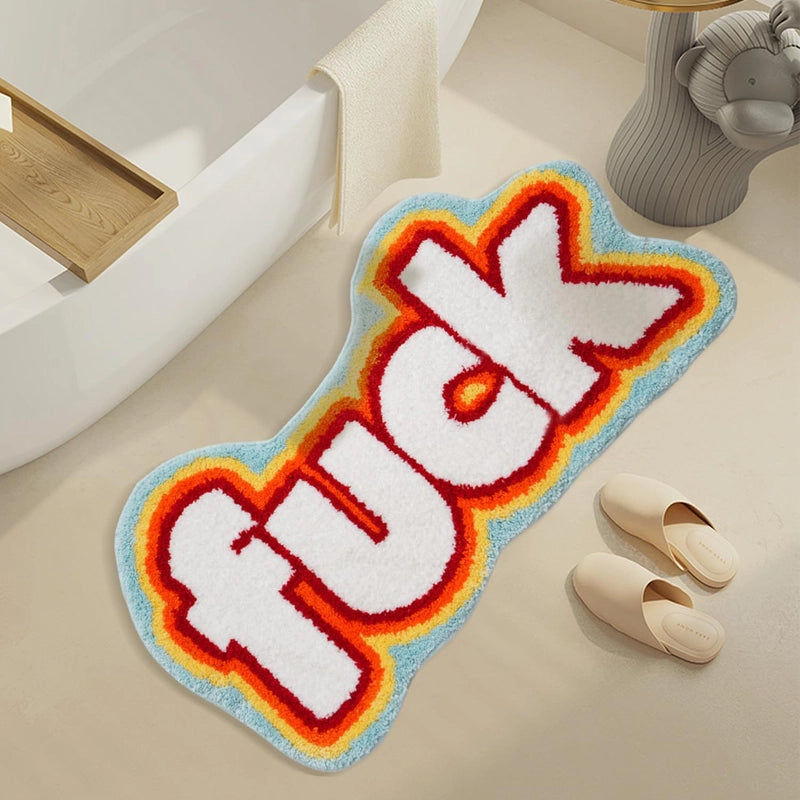Casual Cute Letter Imitation Cashmere Carpet Bathing