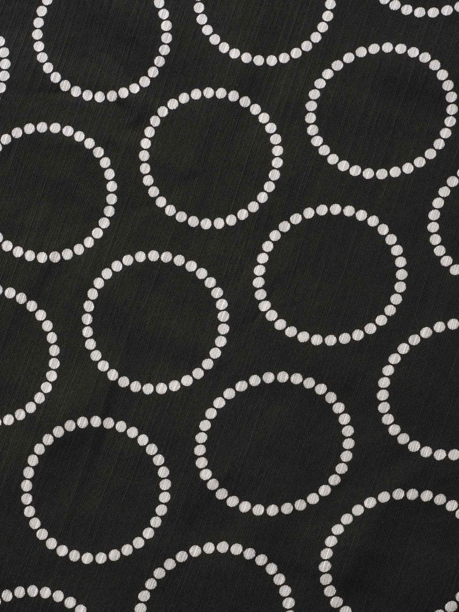 Polka Dot Mock Neck Mesh Patchwork Blouse