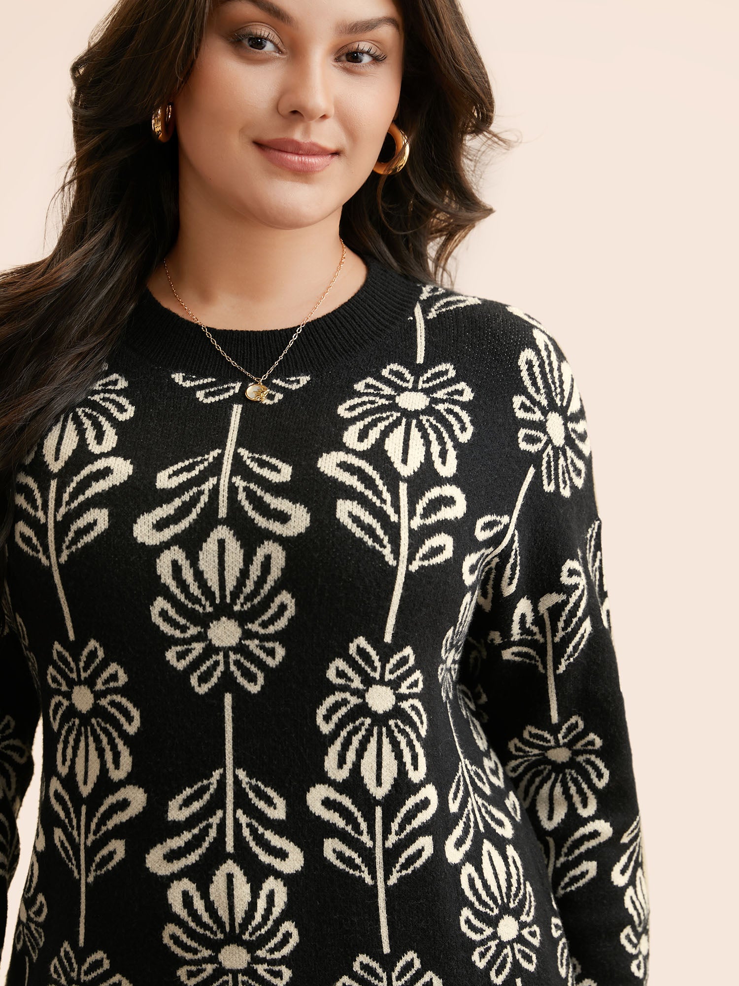 Supersoft Essentials Floral Crew Neck Pullover