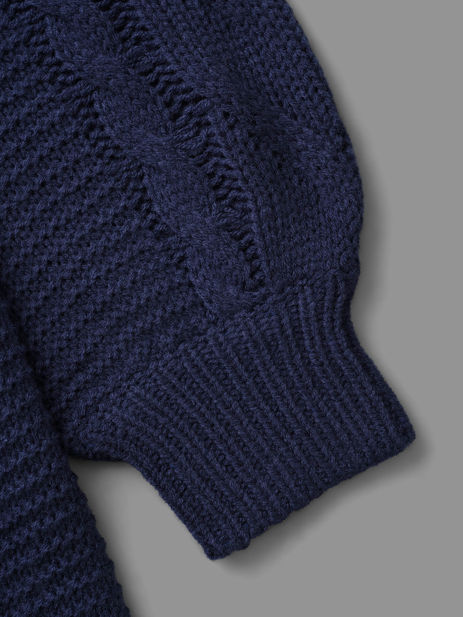 Texture Cable Knit Patched Pocket Cardigan