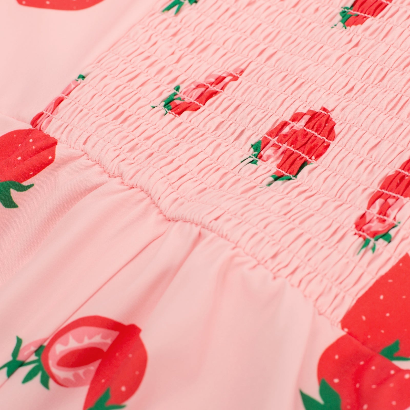 Vintage Cherry Patterns Front Slit Dress Puffed Short Sleeve Sweetheart Neck Dress