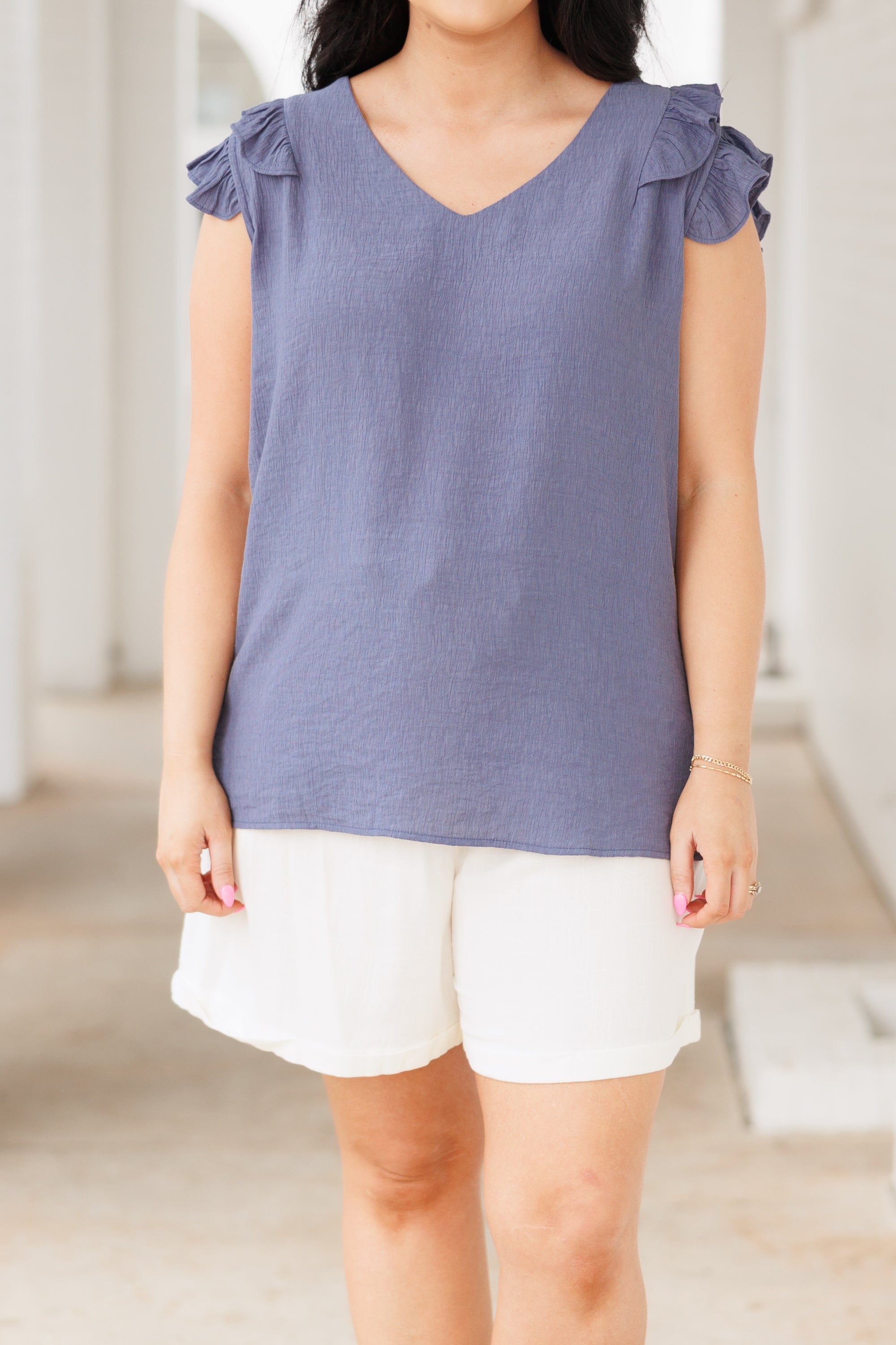 Make A List Top. Denim