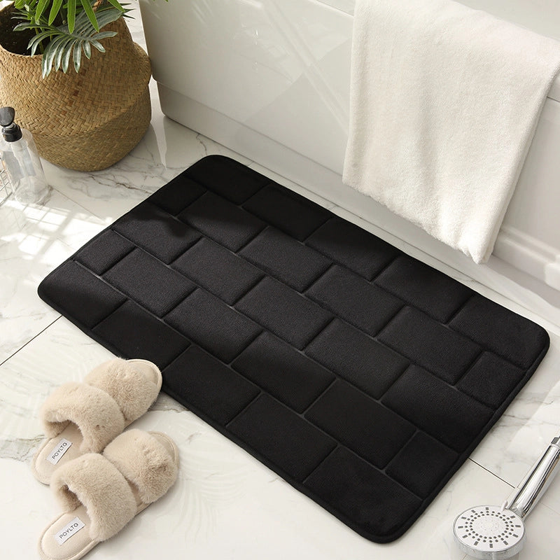 Memory Sponge Door Mat Bedroom Foot Mat Kitchen Mat Bathroom Water Absorbent Quick-drying Carpet Bathroom Non-slip Floor Mat