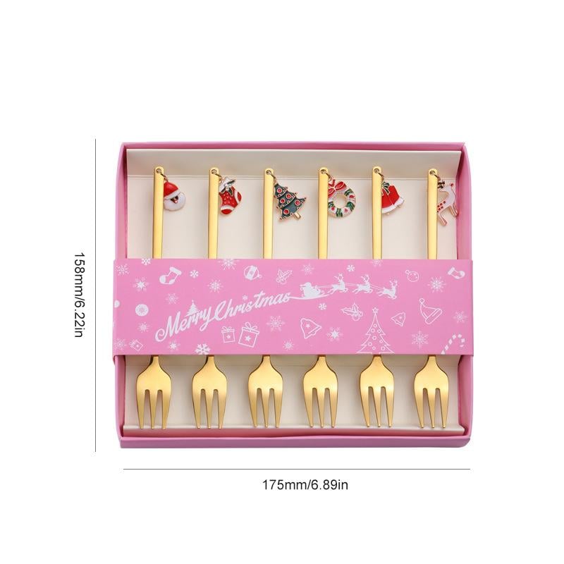 Metal Spoon Christmas Gift Set (6 Pieces)