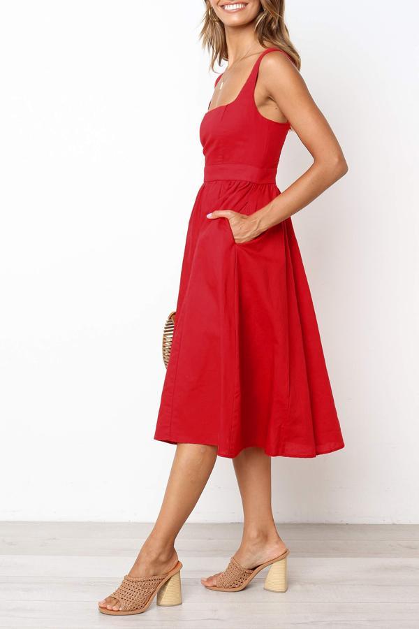 Sleeveless Solid Color Regular Fit Casual Wear Dress