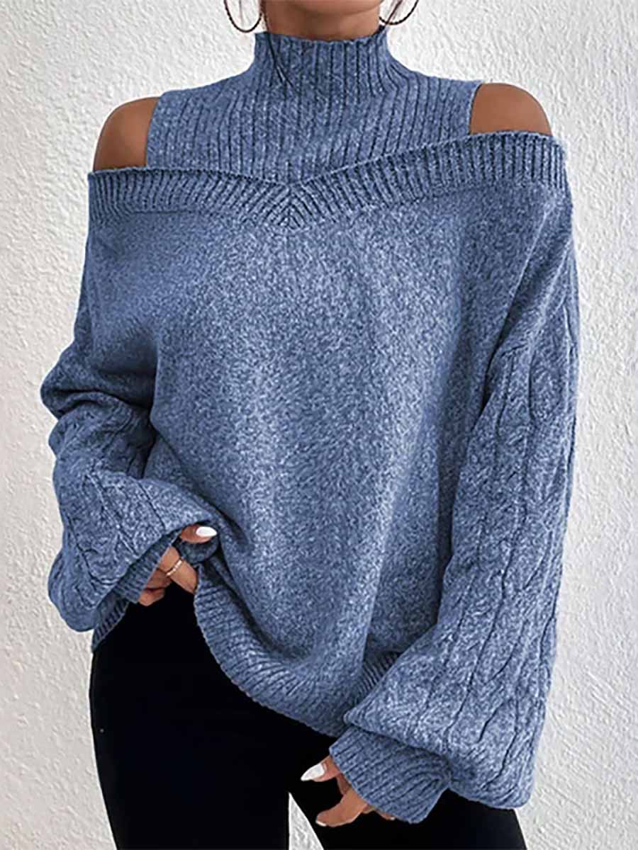 Drop Shoulder Lantern Sleeve Sweater