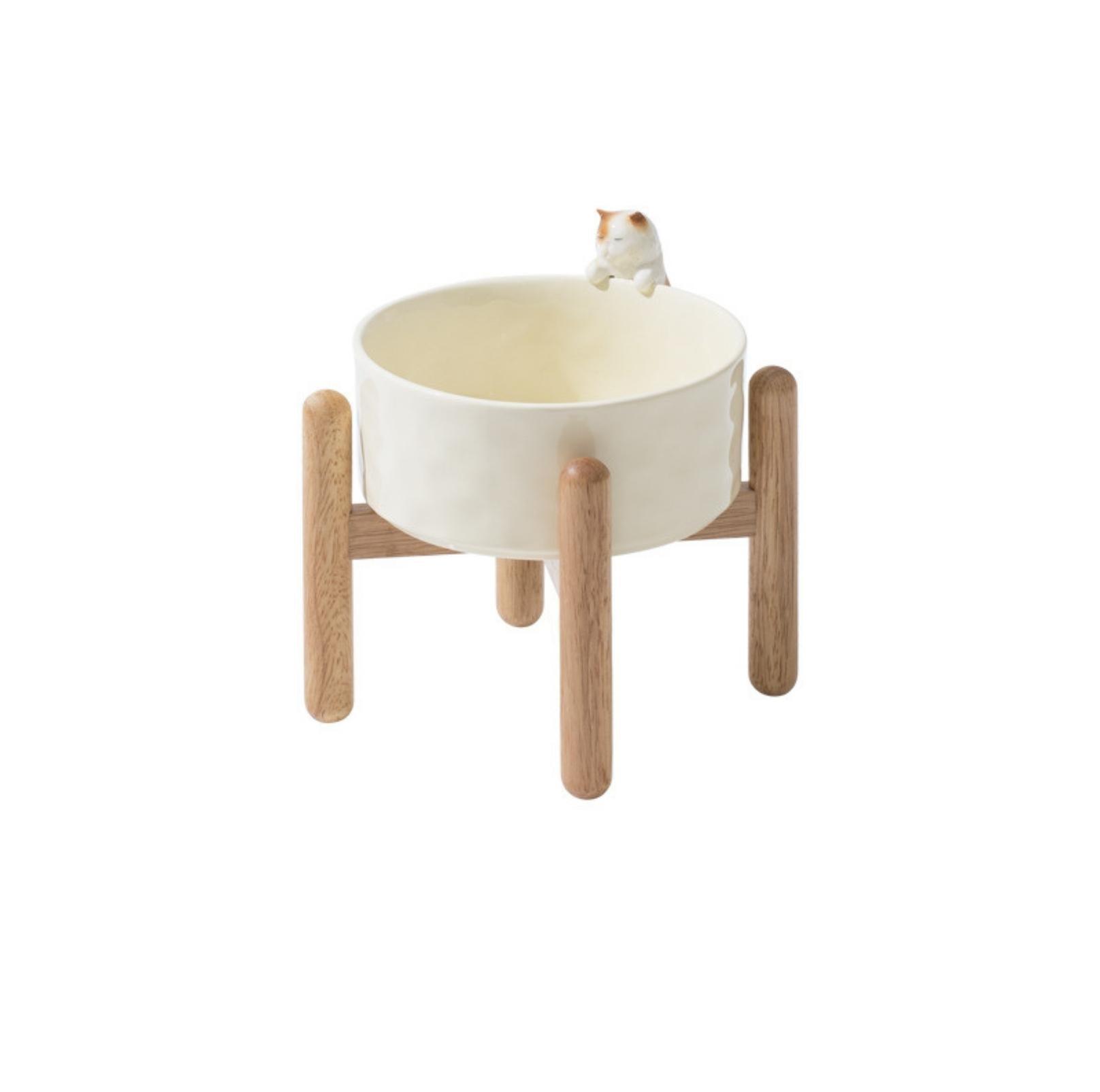 Nordic-style 3D Sculpture Ceramic Cat and Small Dog Bowl