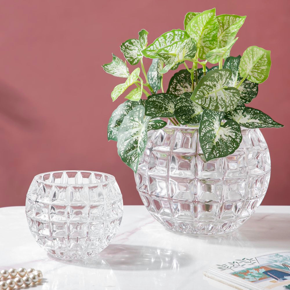 Ornate Crystal Glass Flower Vase Small