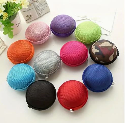 1Pc Portable Mini Zipper Earphone Case. Bluetooth Headset Earbud Storage Box Bag