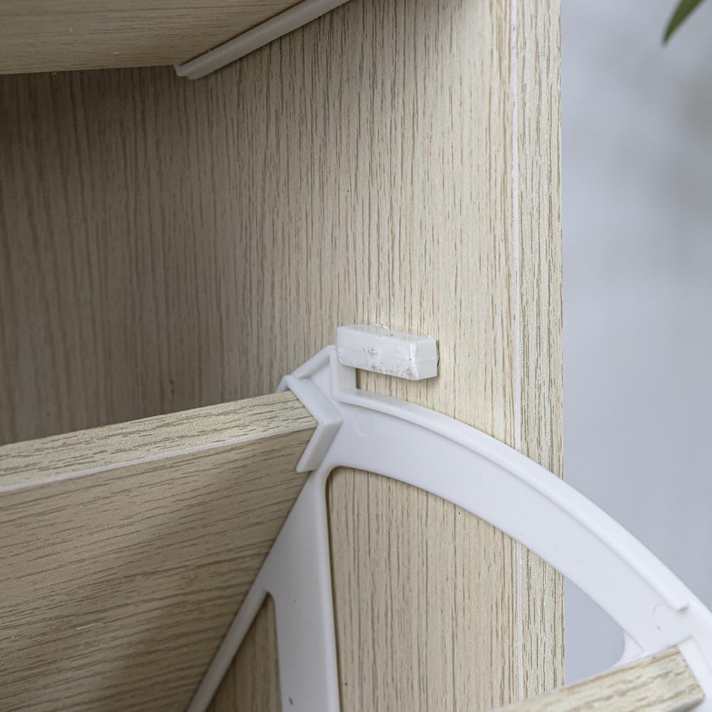 Wood Shoe Cabinet with 3 Doors, Shoe Cabinets, Retractable Handles, Double Depth, 63 x 24 x 115 cm