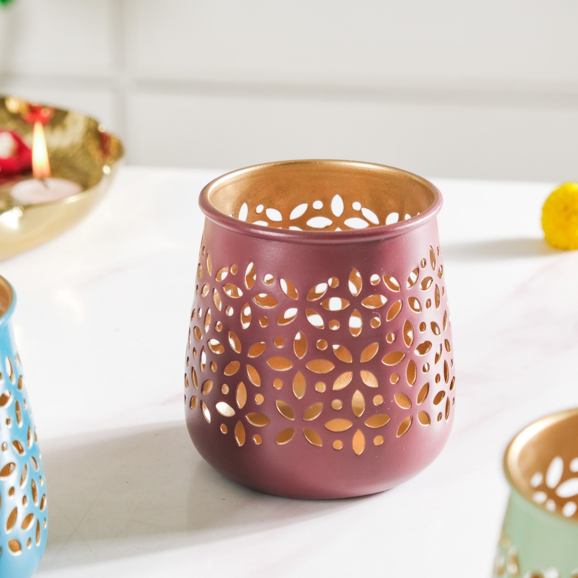 Festive Tealight Candle Holder Set Of 3