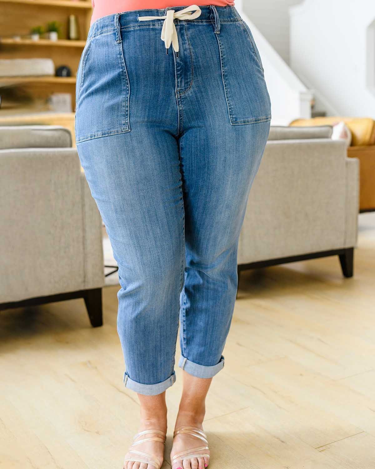 Pull On Denim Joggers