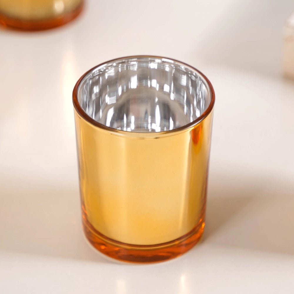 Gold Glass Votive Candle Holder Set Of 4